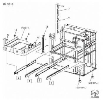 Tray Rail , Caster For Xerox Versant 80 V180 2100 3100 Series