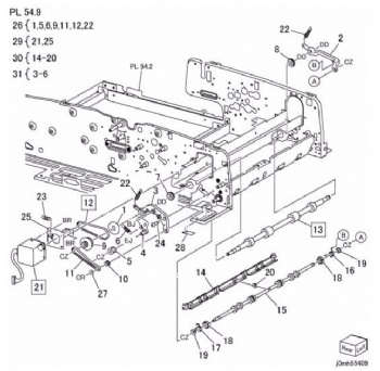 Platen Motor, Platen Roll, Out Roll For Xerox D95 D110 D125 Series